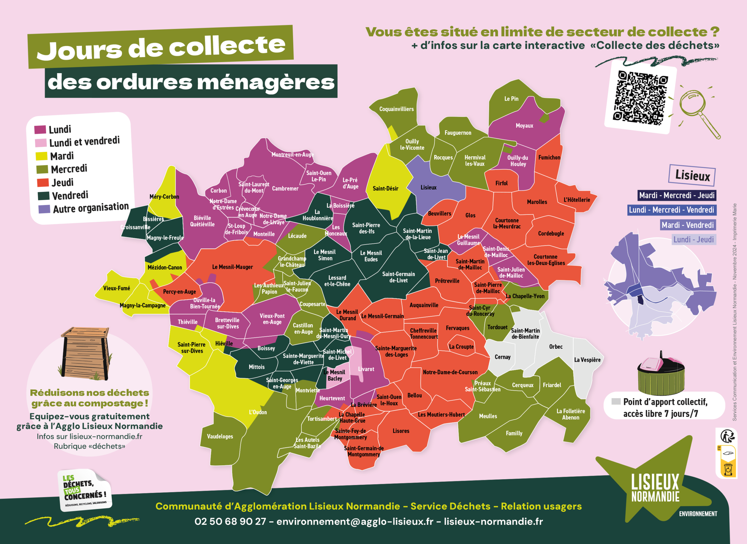 Carte de collecte des ordures ménagères