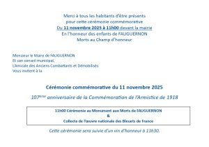 Cérémonie du 11 novembre 2025